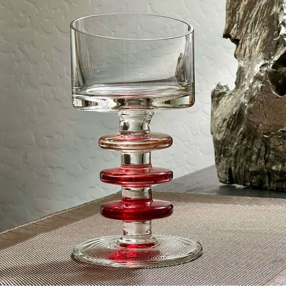 Modernist 3 Disk Ronald Stennett Willson Sheringham candlestick Red Multicolor - Picture 2 of 15